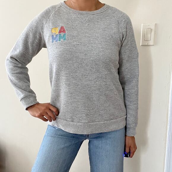 Marine Layer APMM Embroider Logo Heather Gray Pullover Sweatshirt Women's Size S - Picture 7 of 12